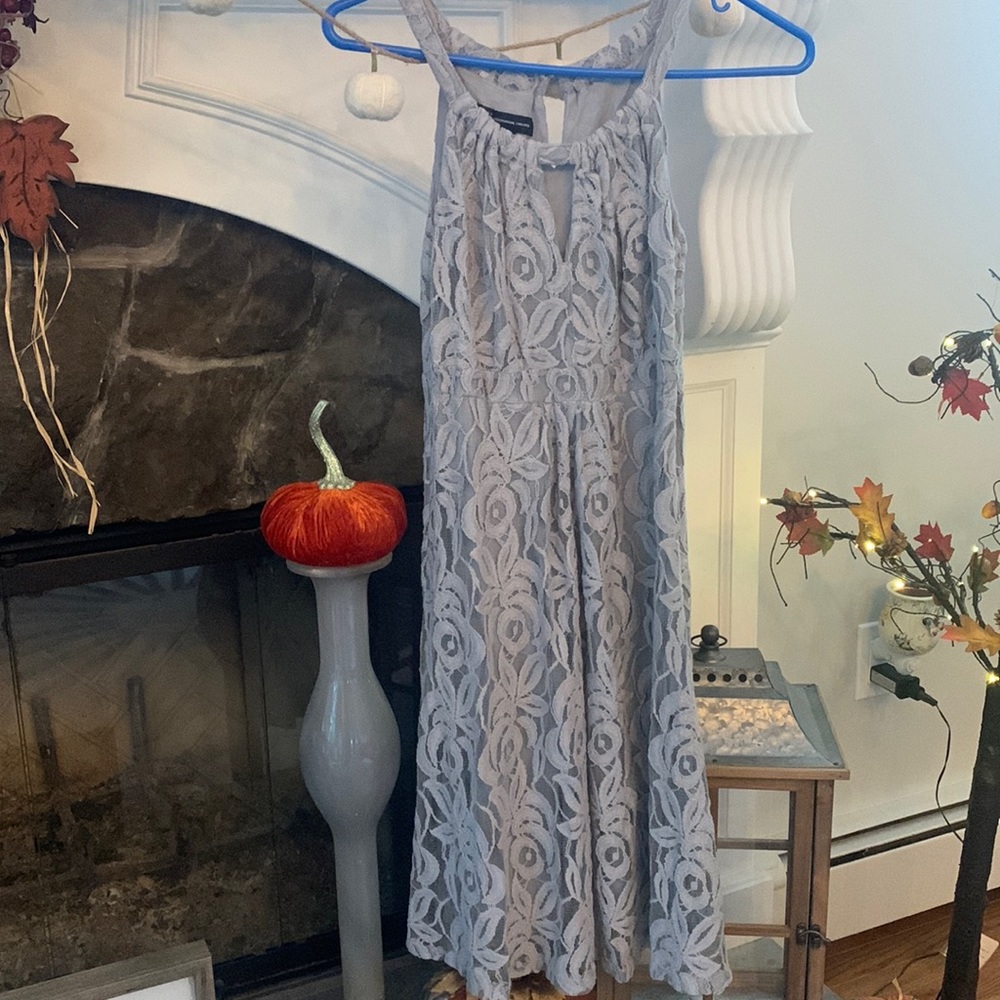 INC International Concepts gray lined lace dress size XS